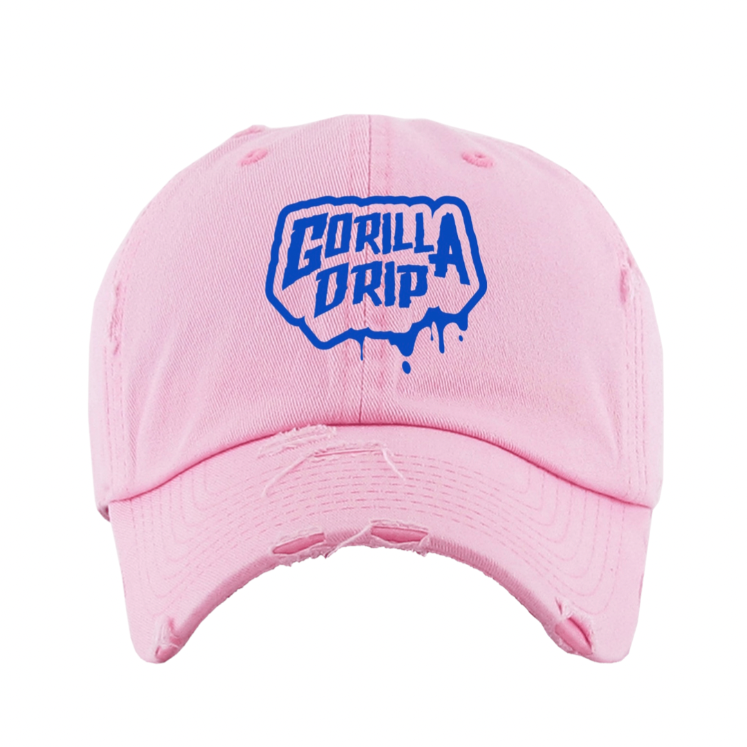 Pink/Blue Distressed Dad Hat