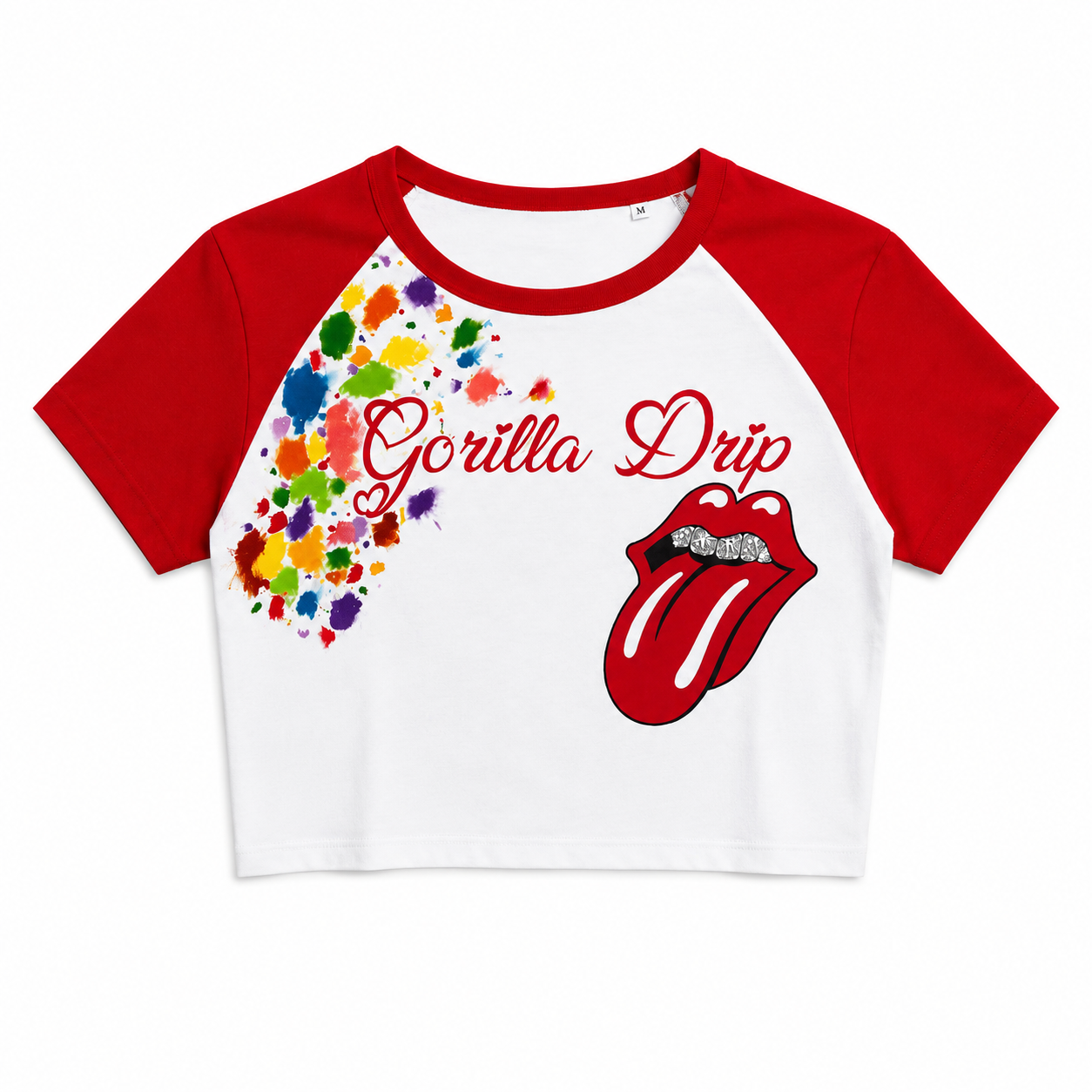 Gorilla Drip Rhinestone Crop Tee
