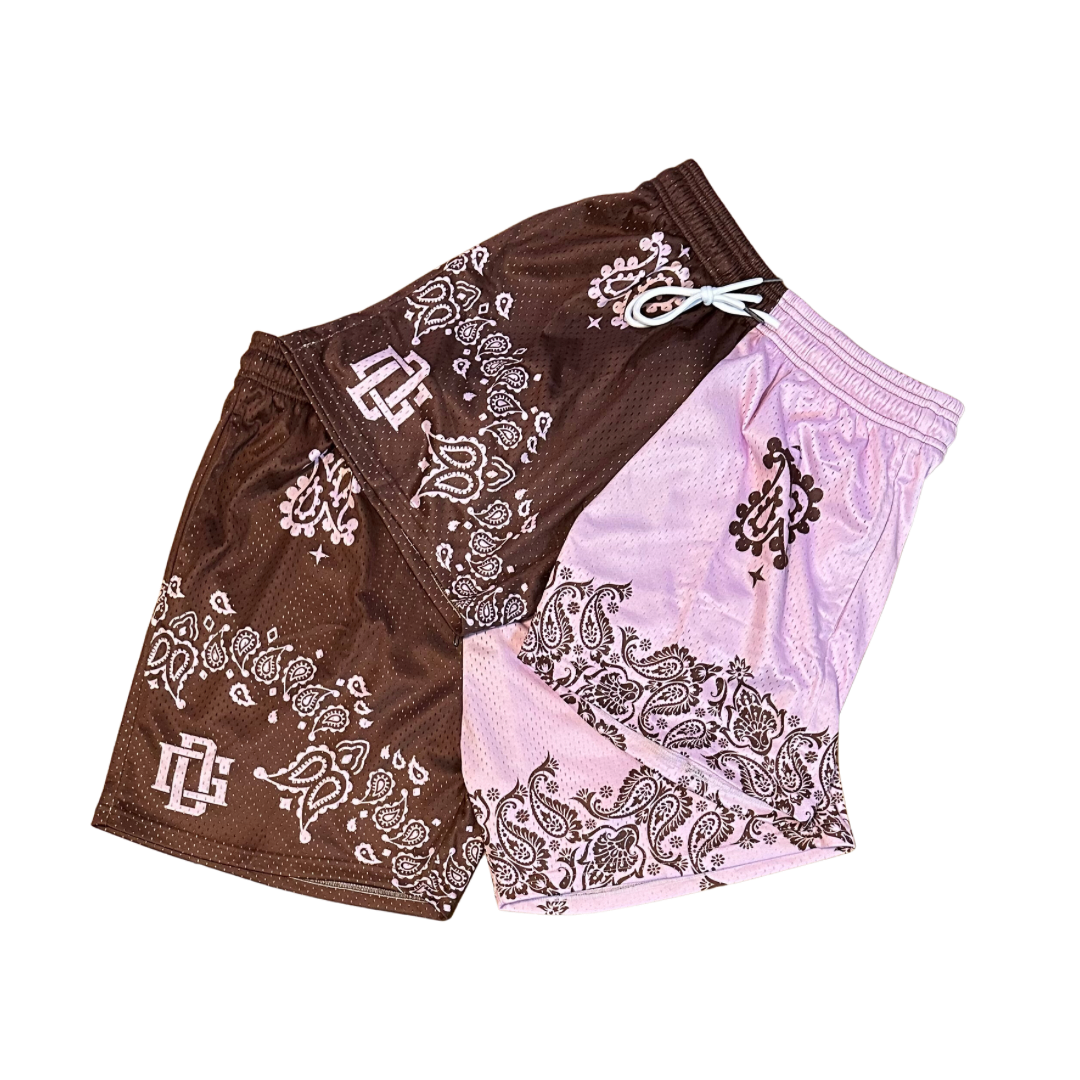 Pink/Brown Gorilla Drip Logo shorts