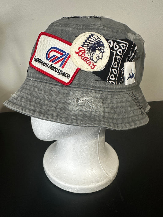 Distressed Patchwork Vintage Bucket Hat 1 of 1