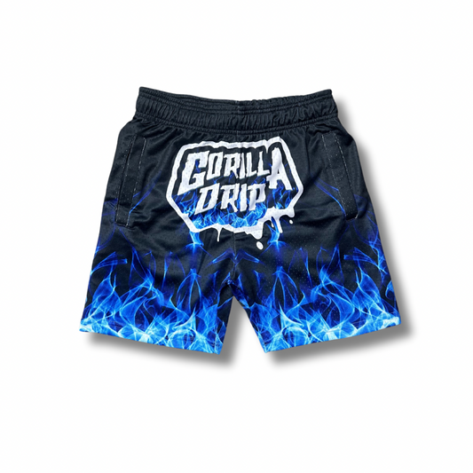 Blue flame logo shorts