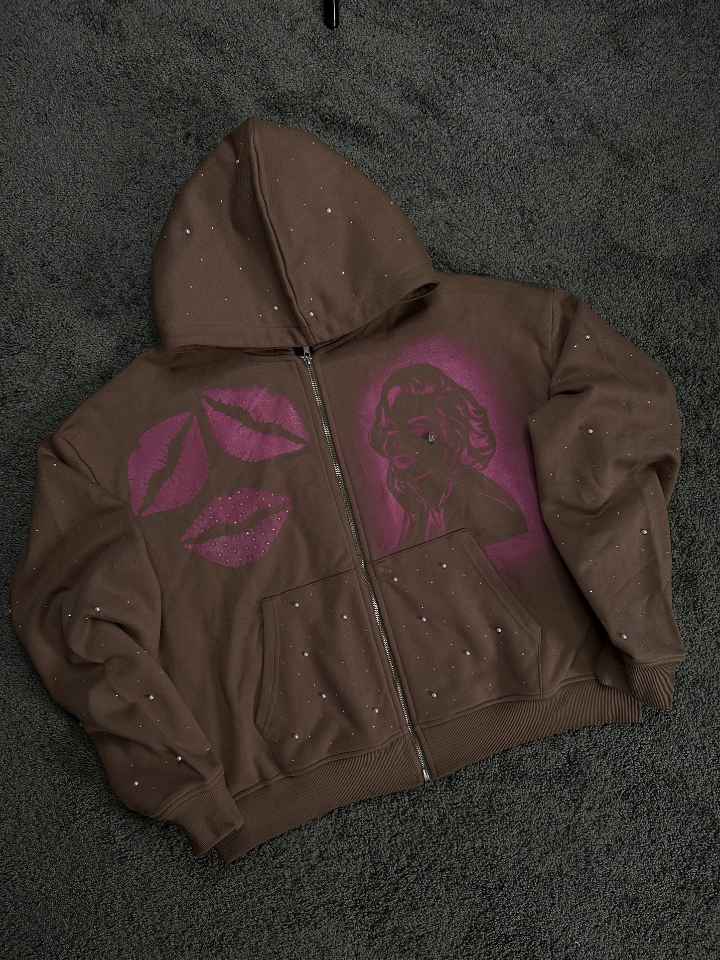 Limited Edition Pink Chocolate Kiss Zip Hoodie