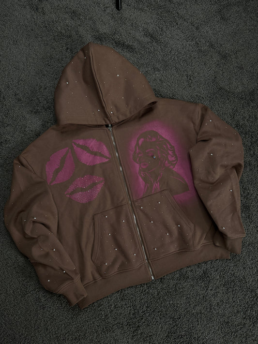 Limited Edition Pink Chocolate Kiss Zip Hoodie