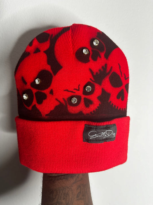 Red Skull Studded Beanie