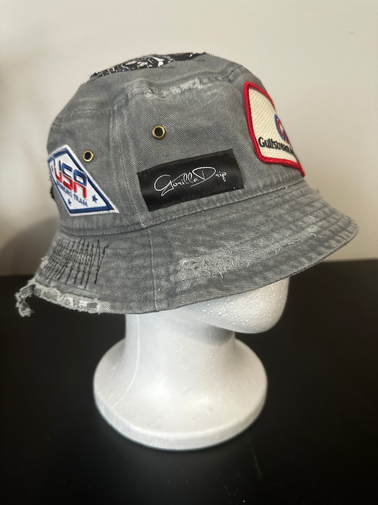 Distressed Patchwork Vintage Bucket Hat 1 of 1