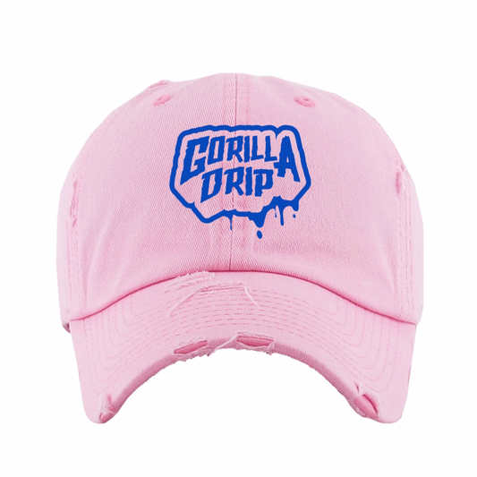 Pink/Blue Distressed Dad Hat