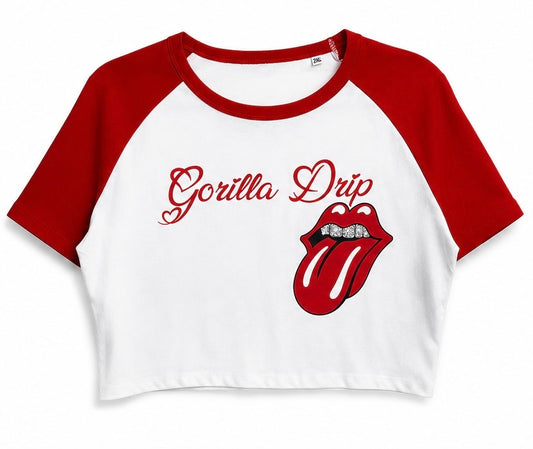 Gorilla Drip Rhinestone Crop Tee