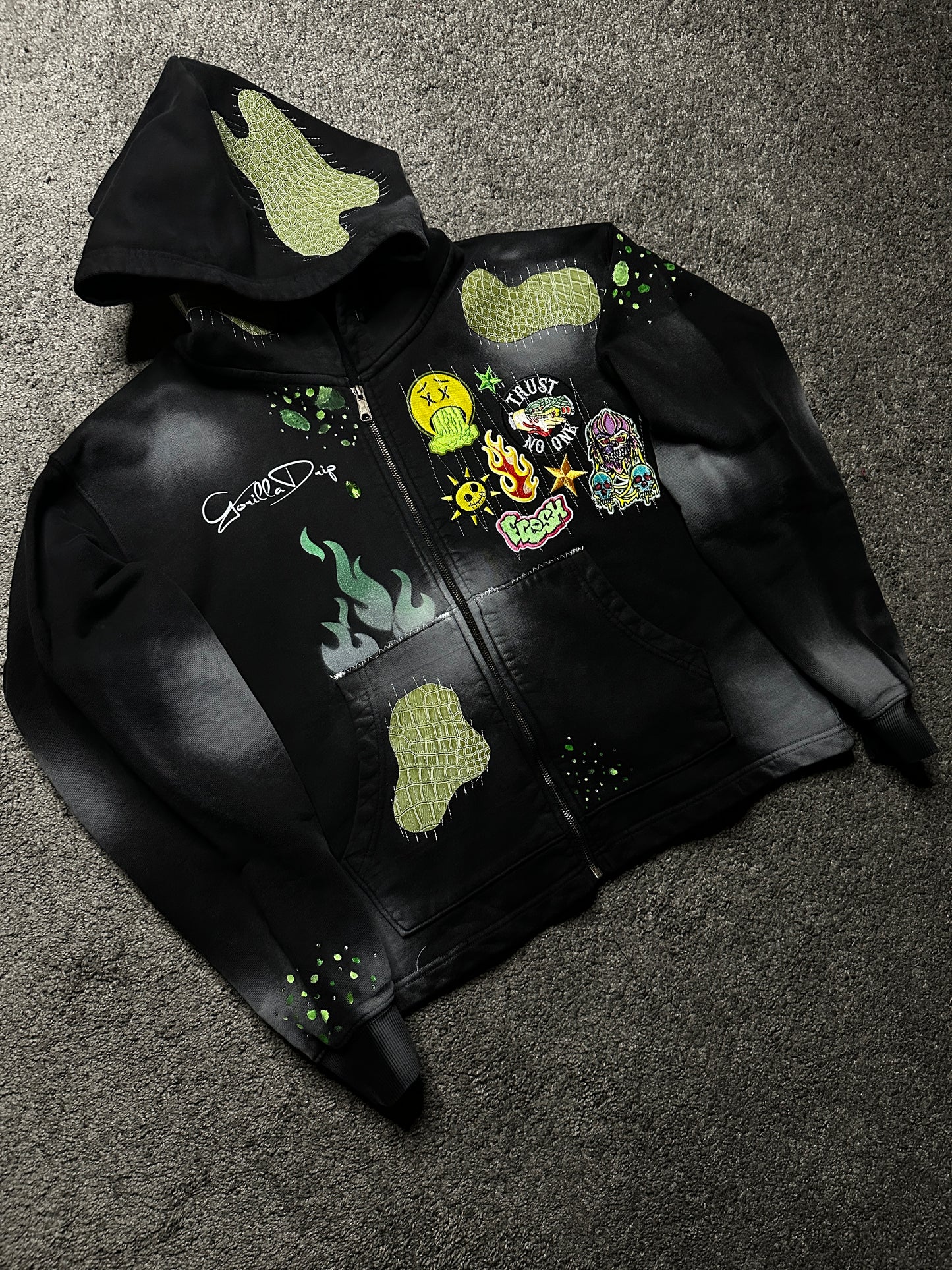 Black / Acid Green 1 of 1 hoodie