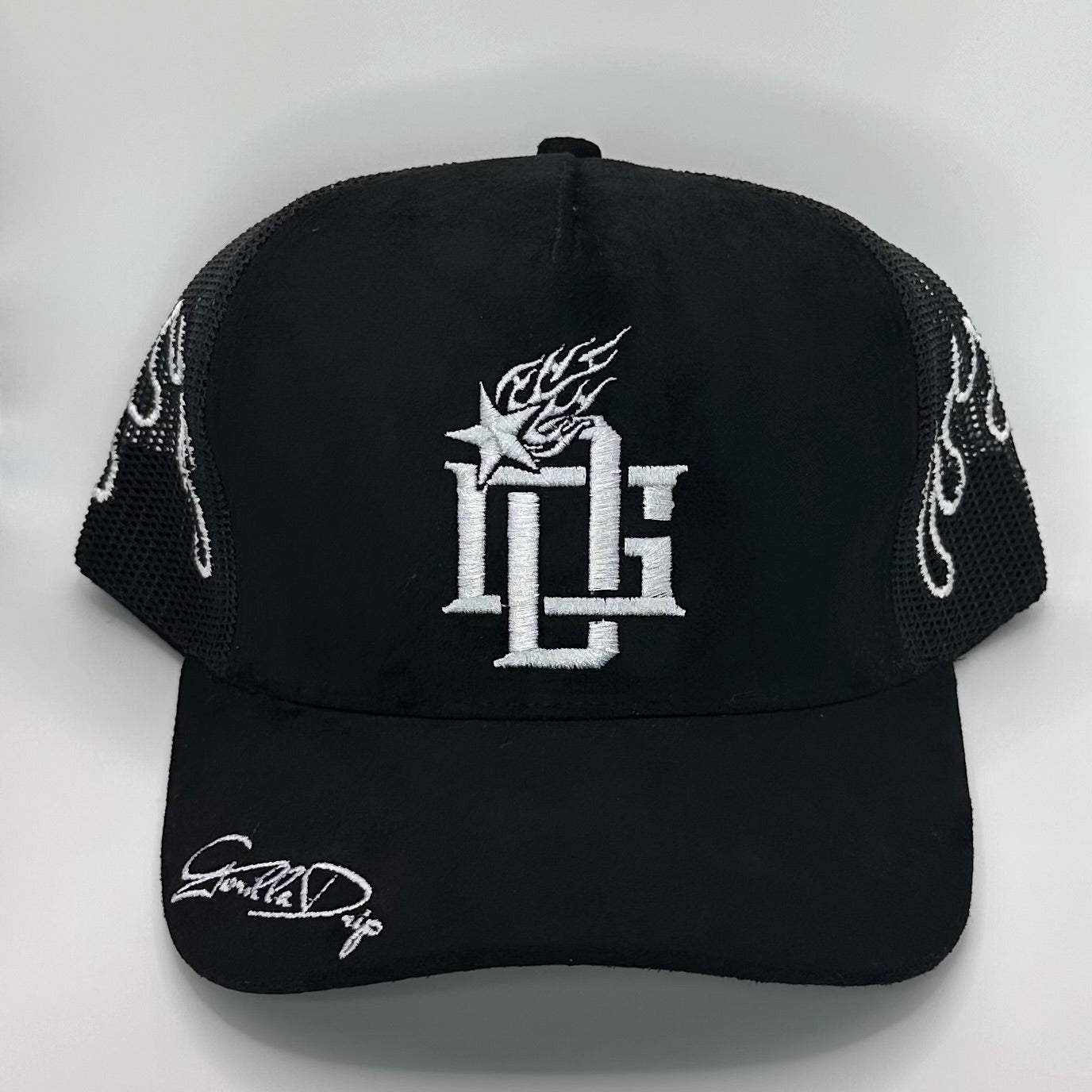 Black Suede Trucker Hat