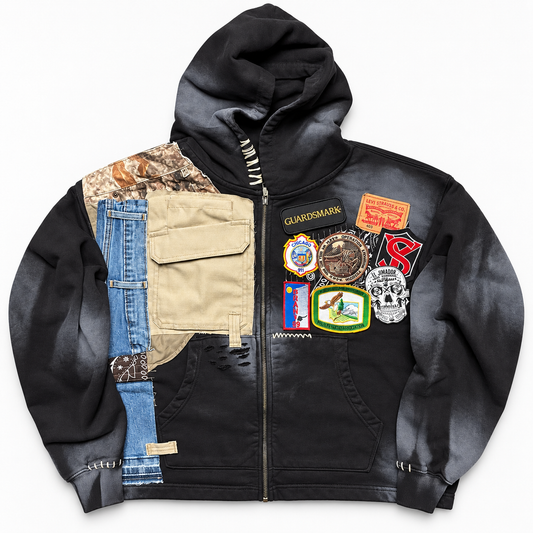 Patchwork Zip Hoodie