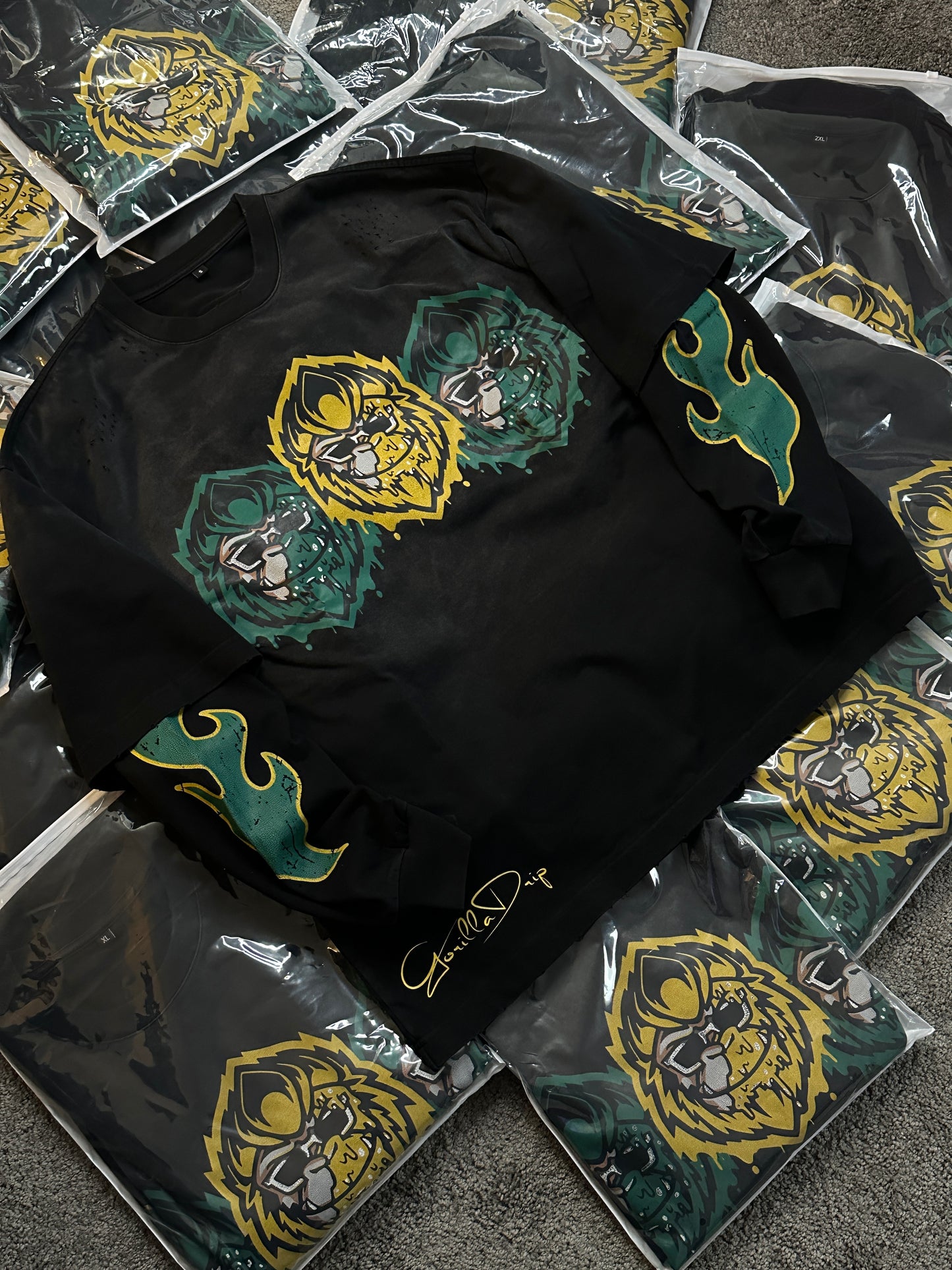 GD Logo Long Sleeve Tee (Green/Yellow