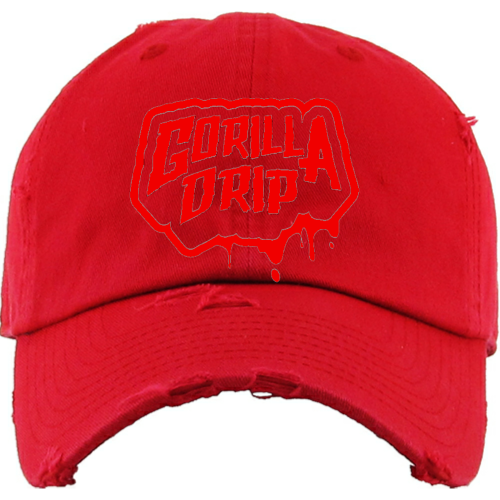 Red Distressed Dad Hat