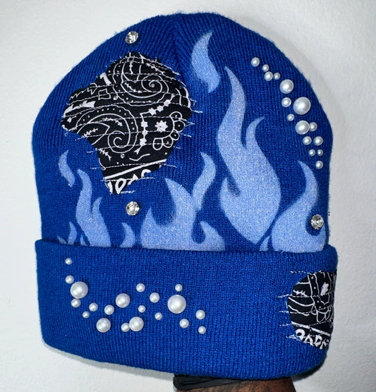 Blue Flame Custom Beanie