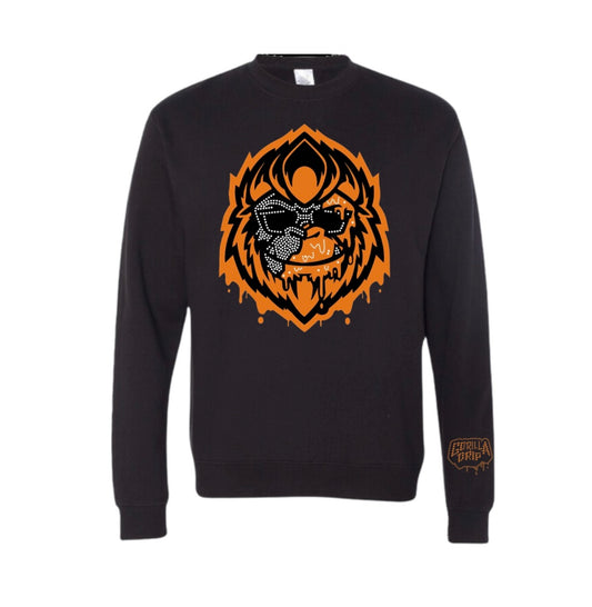 Orange Rhinestones Sweatshirt