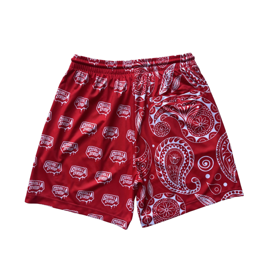 Red Gorilla Drip Logo shorts