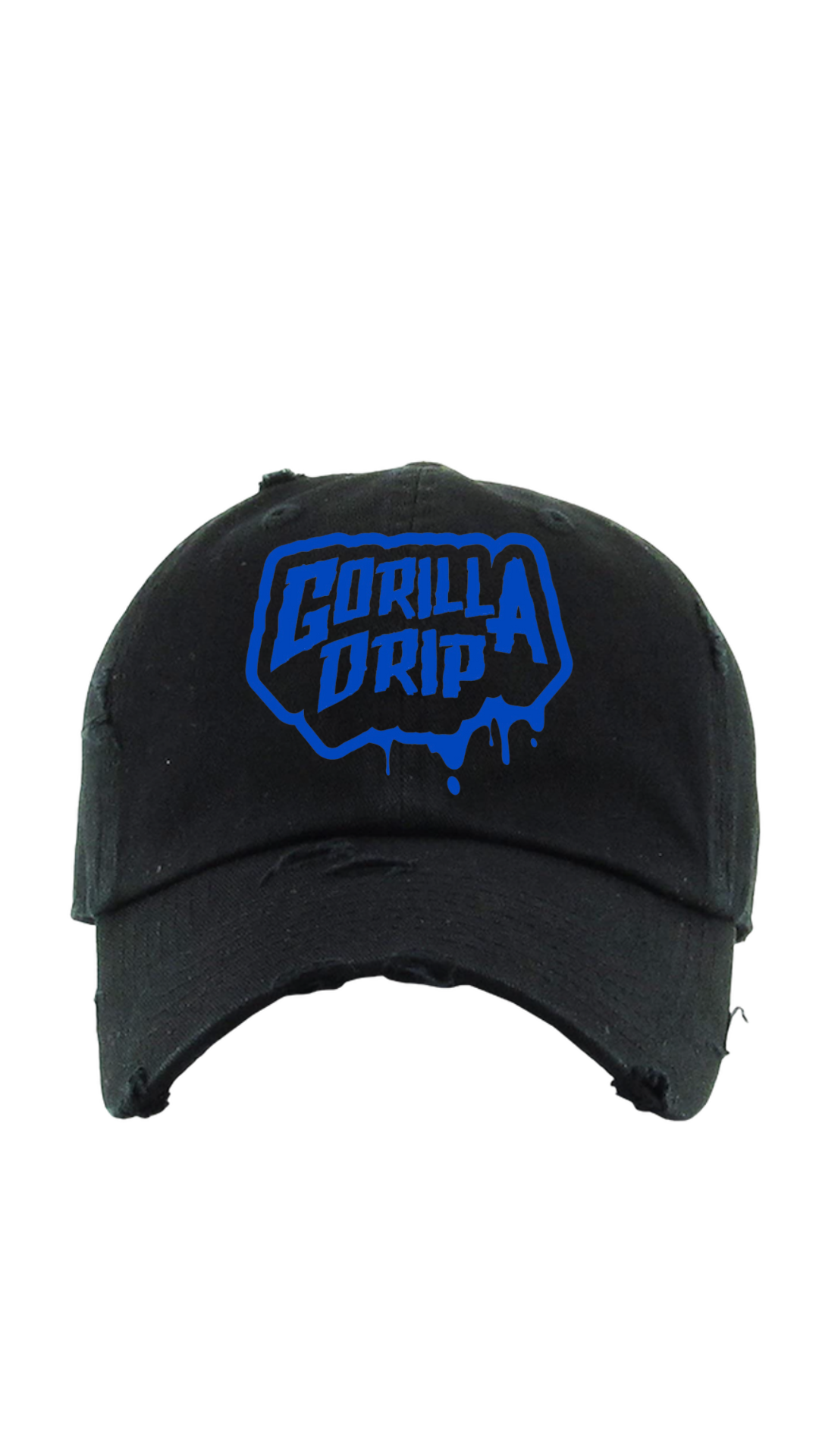 Black/Blue Distressed Dad Hat