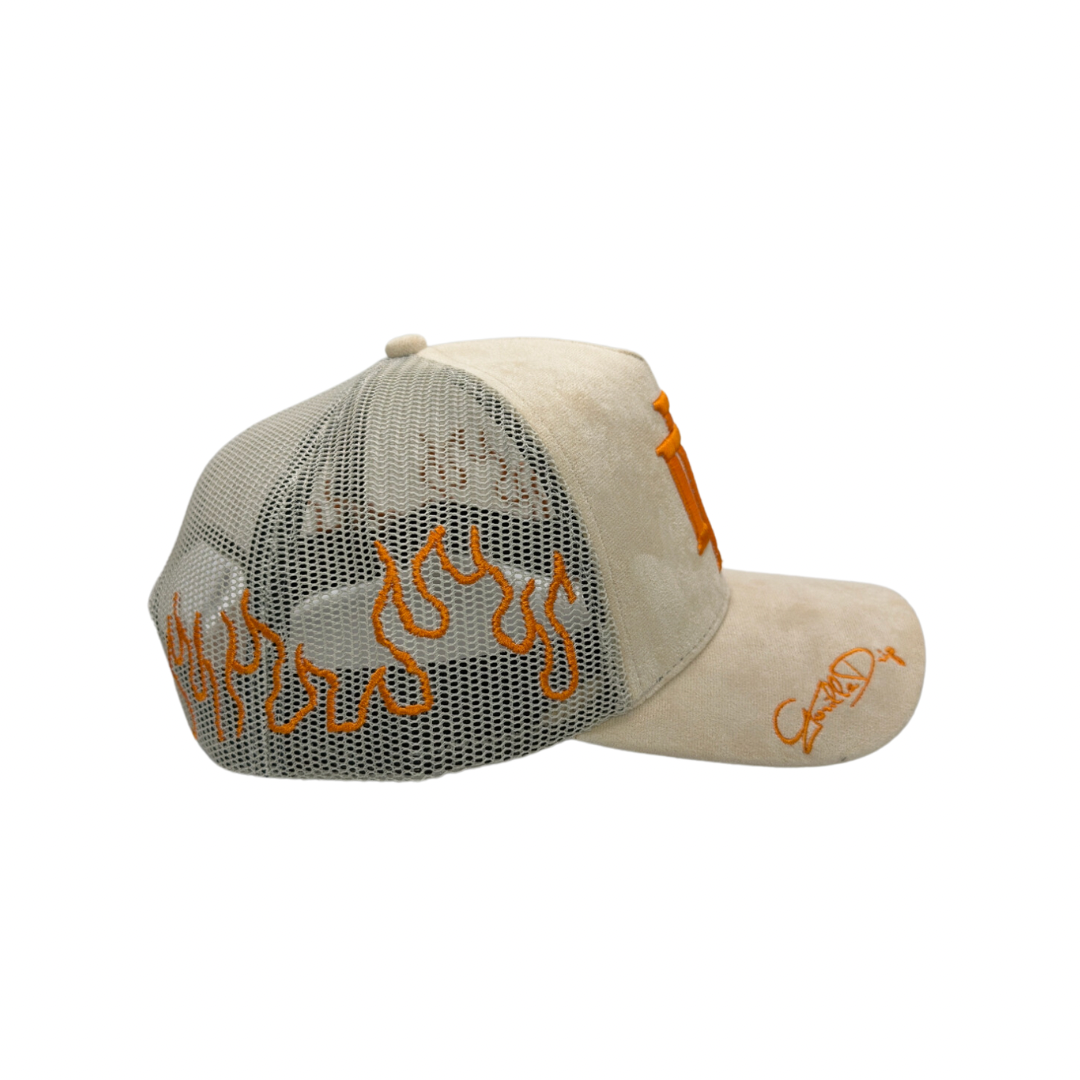 Tan Suede Trucker Hat